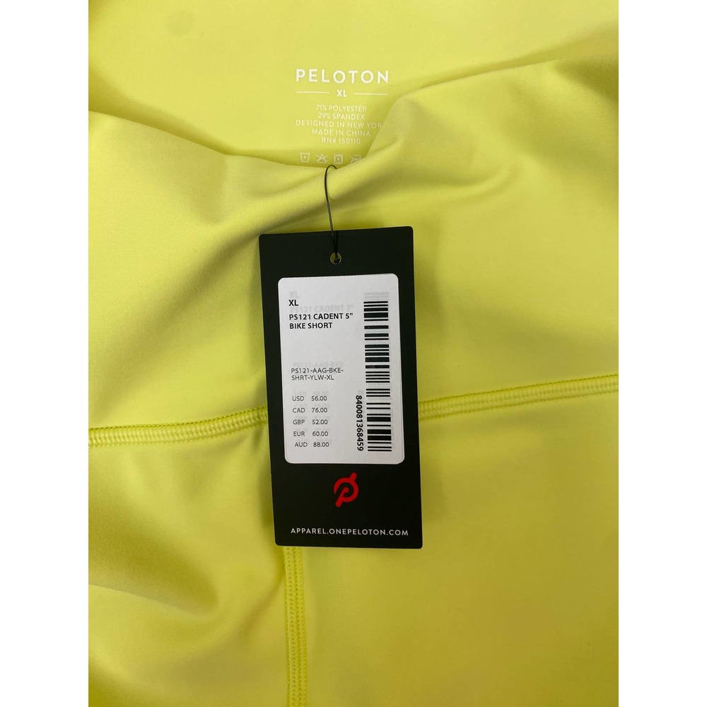 Peloton Cadent 5" Bike Short Yellow Size XL NWT - Picture 8 of 11